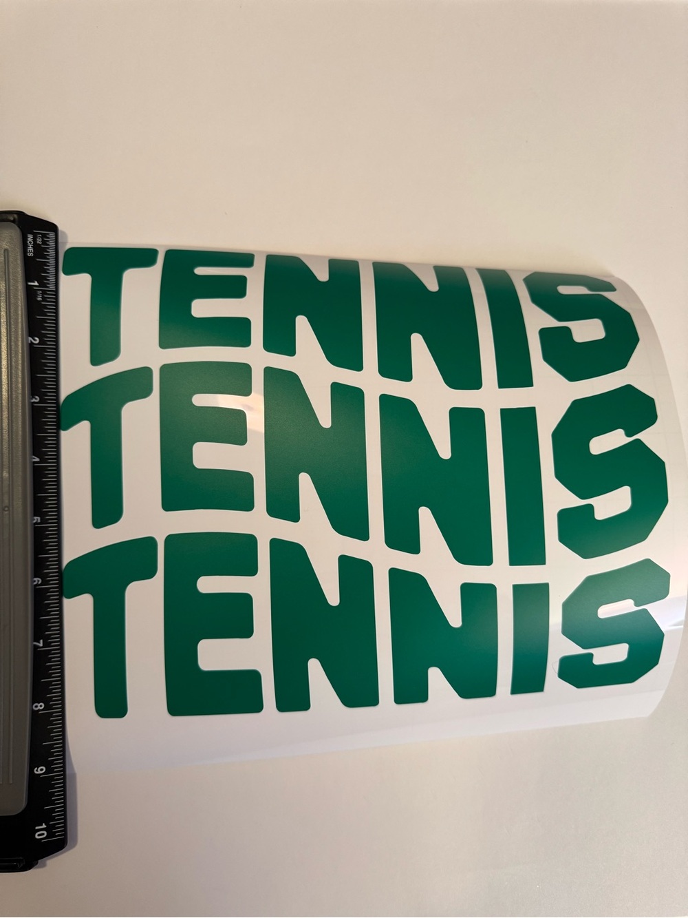 Green "TENNIS" Decal Vinyl Sticker